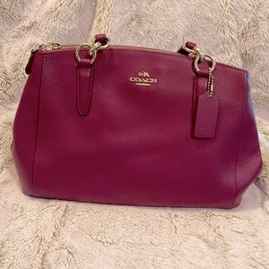 Coach handbag. Purple leather.